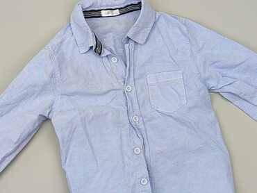 satynowa koszula hm: Сорочка 3-4 р., стан - Хороший, візерунок - Однотонний, колір - Блакитний