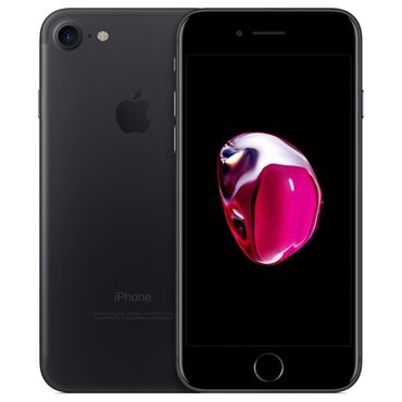 Apple iPhone: IPhone 7, Б/у, < 16 ГБ, Черный, Зарядное устройство, Чехол, Кабель