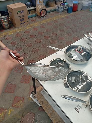 шумовой: Шумовка-сито для жарки и процеживания - Круглая металлическая сетка — 2