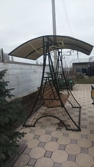 Садовые качели: Садовые качели Металл, Со спинкой, С крышей — 4