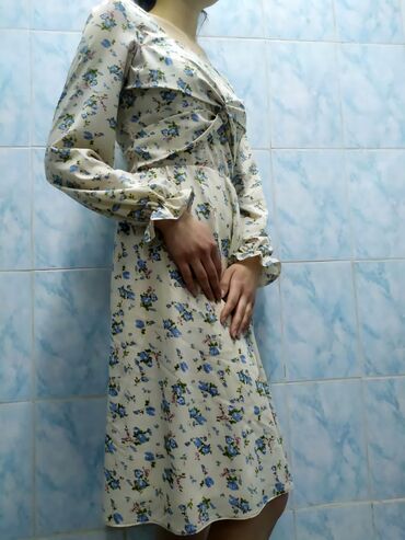 платье из панбархата на шифоне: Повседневное платье, Лето, Длинная модель, Шифон, Прямое, 4XL (EU 48)