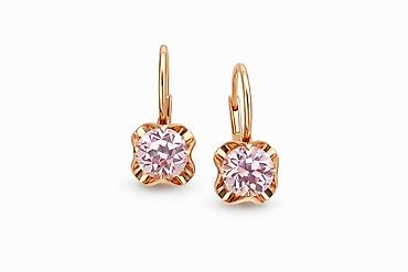 аметист: Серьги из красного золота 585 с аметист — ADAMANT, арт. 37508 - — 1