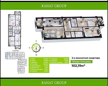 Продажа квартир: 3 комнаты, 102 м², Филармония Элитка, 4 этаж, ПСО (под самоотделку) — 2