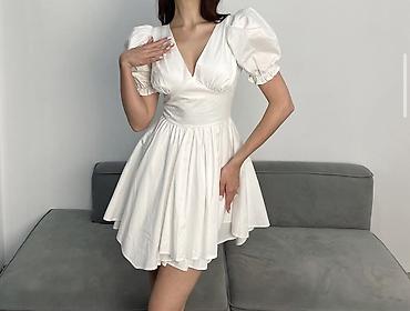 выпускной платья: Повседневное платье, Лето, Короткая модель, Хлопок, S — 4
