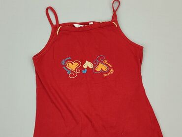 czerwona bluzka na ramiączka: Bluzka, 10 lat, 134-140 cm, stan - Dobry