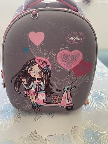 kipling monkey: Детский школьный рюкзак Mioiney для девочки - Цвет: серый с розовыми — 2