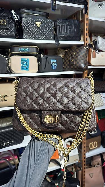 torba od teksasa: Ženska torba preko ramena – quilt dizajn sa zlatnim lancem - Model — 7