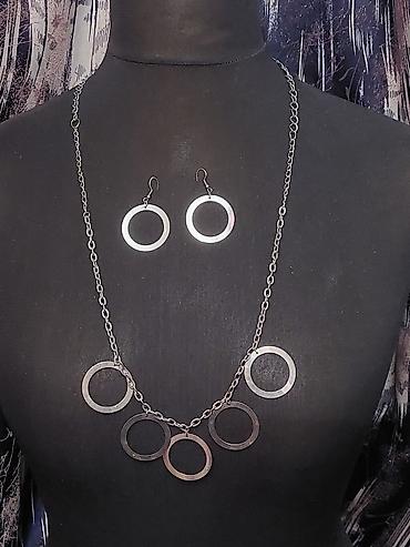 uomo torbe: Set nakita od metala – ogrlica i minđuše - Materijal: metal u — 1
