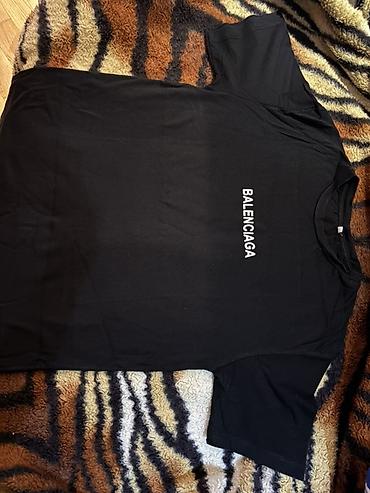 Футболки: Balenciaga qara T‑shirt - Rəng: qara - Ön hissə: mərkəzdə ağ — 4