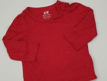 czerwona elegancka bluzka: Bluzka, H&M, 6-9 m, stan - Dobry