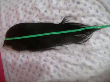 Perike i klipse: Crna lace front perika dužine 75 cm od prirodne kose. Lace front — 9
