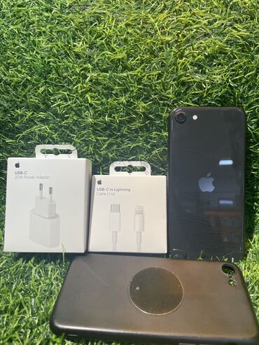 вытышка для кухни: IPhone SE 2020, Колдонулган, 64 ГБ, Кара, Кулакчындар, Заряддоочу түзүлүш, Коргоочу айнек, 93 %