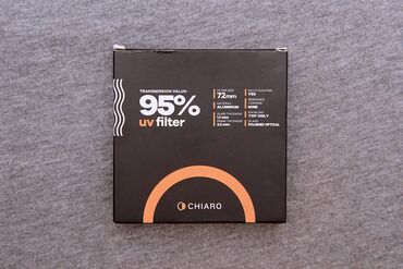 Obyektivlər və filtrləri: Chiaro 72mm UV 95UVAT UV filter. Multicoat. Şüşə qalınlığı 1.1mm