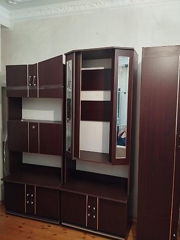 qehveyi: Qonaq otağı üçün modul mebel dəsti - Rəng: tünd qəhvəyi (ağ xətli — 1