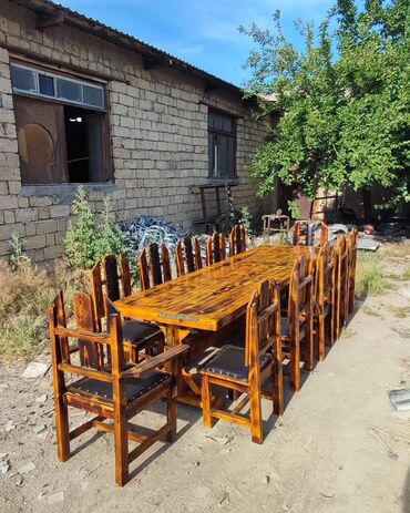 masa və oturacaq: Новый, Угловой стол, Нераскладной, Со стульями, Кожа, Азербайджан