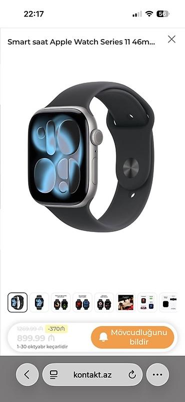 smart wacth: Apple Watch Series 11, 46 mm smart saat Xüsusiyyətlər: - Böyük 46 mm — 1