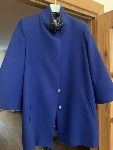 qadin palto modelleri: Palto 5XL (EU 50), rəng - Göy