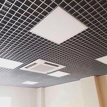 Другие строительные материалы: Подвесной решётчатой потолок Грильято размер ячейки 100×100мм, толщина — 8