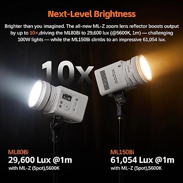 sehne isiqlari: Godox ML80Bi – kompakt, modullu, iki rəng temperaturlu COB LED işıq — 5