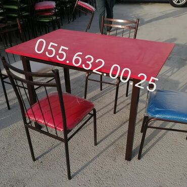 Masa və oturacaq dəstləri: 120 manatdan başlayir. Stol stul desti anbardan satiş var. Modellərə — 10