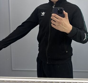 ветровка спортивная: Мужской спортивный костюм, M (EU 38), Adidas, Б/у, цвет - Черный, Самовывоз