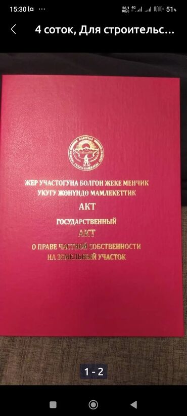 участка кант: 22 соток, Для бизнеса, Красная книга, Тех паспорт, Договор купли-продажи