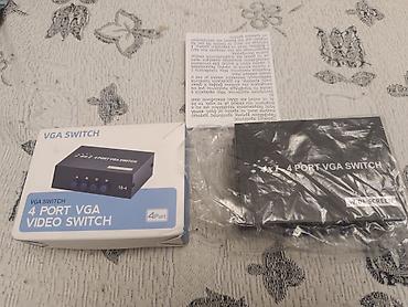 Настольные ПК и комплектующие: Məhsul: 4x1 VGA Switch (4 Port VGA Video Switch, Wide Screen) Təsvir — 4