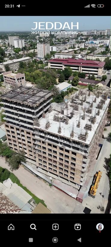 сдается 2 комнатная квартира в джале: 1 комната, 43 м², Элитка, 12 этаж, ПСО (под самоотделку)