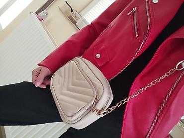 messenger torbe: Bež crossbody torbica sa štepom - Model: mala torbica za preko — 1