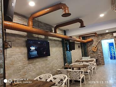 Spiral hava kanalı və diffuzorlu havalandırma sistemi - Məqsəd: kafe at lalafo.az Spiral hava kanalı və diffuzorlu havalandırma sistemi - Məqsəd: kafe
