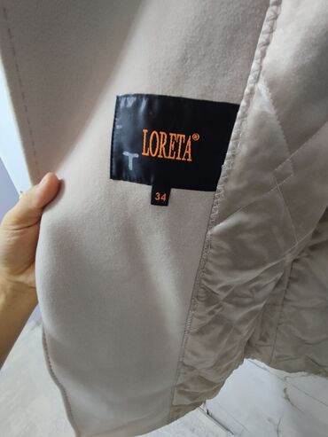 Пальто: Срочно!Женское пальто светло-бежевого цвета с роскошным съемным — 5