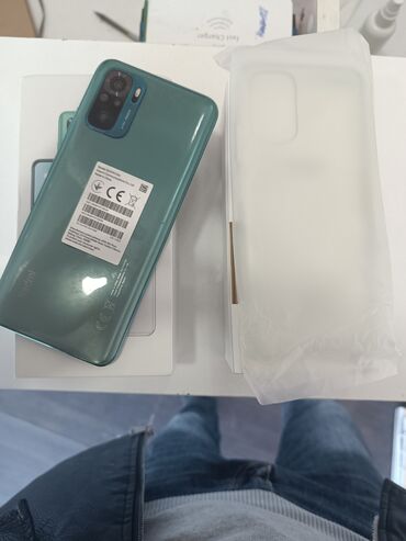 Xiaomi: Xiaomi Redmi Note 10, 128 ГБ, цвет - Синий, 
 Кнопочный, Отпечаток пальца, Две SIM карты