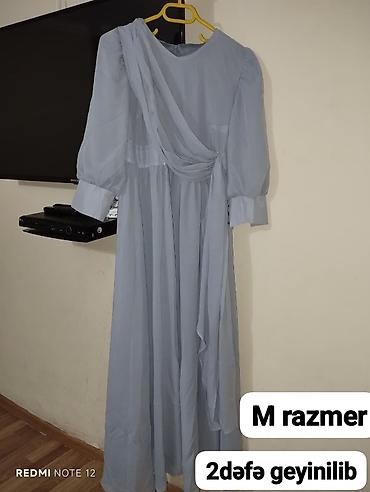 rende: Açıq mavi rəngdə uzun ziyafət donu - Ölçü: M (şəkildə qeyd olunub) - — 1