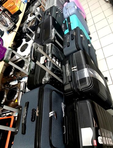 Çamadanlar: Material: Parça/ABS plastik Rəng: Qara, açıq yaşıl, boz, çəhrayı, açıq — 6