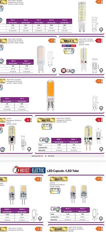 лампы h4: LED-лампы Horoz Electric (капсульные и трубчатые) Типы и серии: - — 1