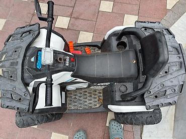 şaxta baba oyuncagi: Uşaq üçün elektrikli ATV (kvadrosikl) - Rəng: ağ-qara, idman — 3