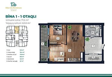 vip inşaat: 2 otaqlı, Yeni tikili, m. Koroğlu, 71 kv. m — 10