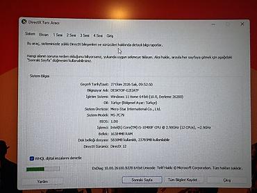 Masaüstü kompüterlər və iş stansiyaları: Ekran kartı: AMD RADEON RX6600XT MSI MECH 2x (Rtx3060 tan biraz — 4