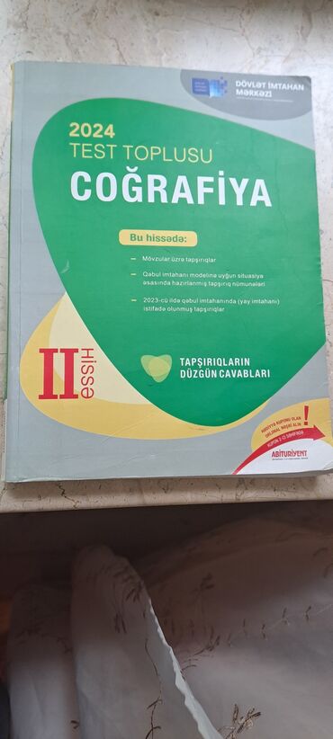 Kitablar, jurnallar, CD, DVD: Coğrafiya test toplusu 2 ci hissə 2024 yeni Təzə kimidi. İçində yazı