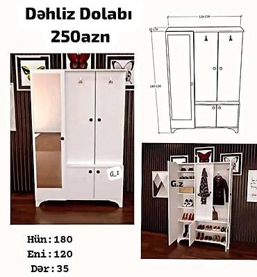 тумба для белья: Dəhliz dolabı – 250 AZN Ağ rəngdə funksional dəhliz dolabı. - — 1