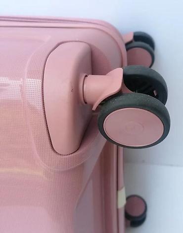 Putni koferi i torbe: Tvrdi kofer na točkiće – ružičasta boja - Materijal: tvrda — 2