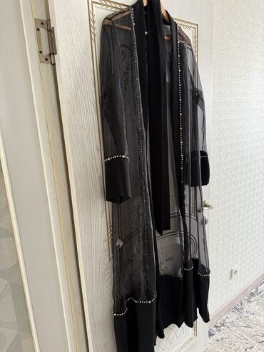 платье абайка: Черная накидка/абайя ETRUCCI (Made in Türkiye) - Длина макси, прямой