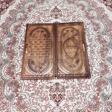 Nərdlər: Taxta oyma nərd/şahmat dəsti - Material: bərk ağac, əl işi oyma və — 3