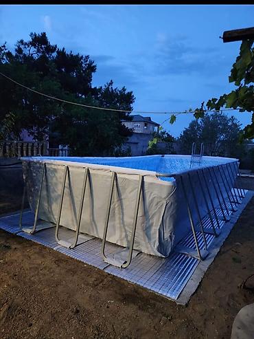 hovuz kreditle: 🏊 Matorlu Karkas Hovuz Satılır 📐 Ölçüsü: 7.44 m × 3.66 m ⚙️ Matorludur — 1