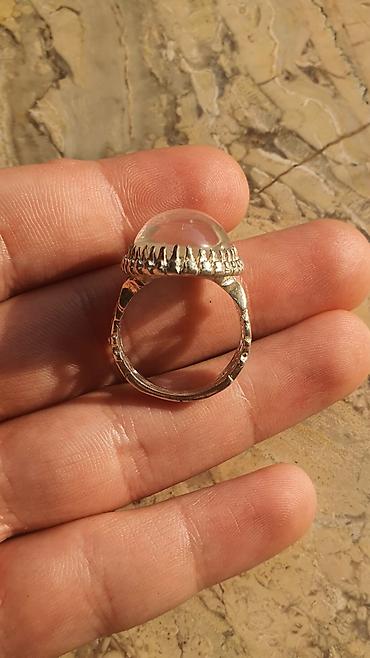Digər aksesuarlar: Gümüş üzük – iri şəffaf dürrü nəcəf (Quartz) daşlı - Material: gümüş — 6