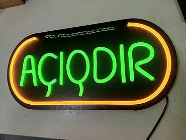 Digər biznes avadanlığı: Şəkildə gördüyünüz "AÇIQDIR" LED yazısı satılır Təzədir, istifadə — 2