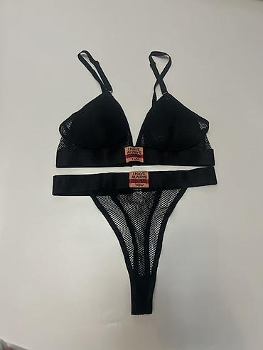 Комплекты: Комплект, Бюстгальтер, Стринги, Хлопок, Со стразами — 1