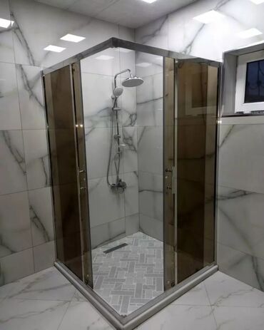 Duş kabinaları, arakəsmələr: 6mm 8mm 10mm sade mat dekorlu şüşələrdən hazirlanan duskabinlərin — 18