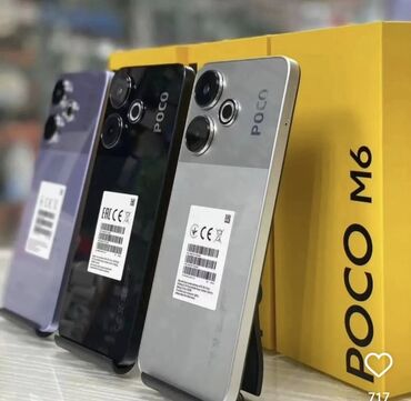telefon bakı: Poco M6, 128 GB, rəng - Gümüşü, Barmaq izi, Face ID, Sənədlərlə