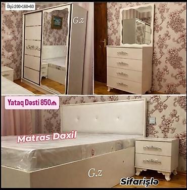 стенка для спальни: Yataq dəsti – 850₼ Ölçü: 200×160×60 Komplekt: - 200×160 ölçüdə — 1